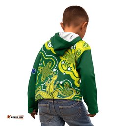 Australia Cricket Kid Hoodie Go Aussie World Cup Aboriginal Style Unique