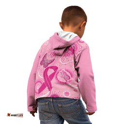 Personalised Australia Indigenous Kid Hoodie Breast Cancer Ribbon Think Pink Pink Version