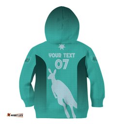 Australia Soccer Matildas Custom Kid Hoodie Turquoise Basic Gradient