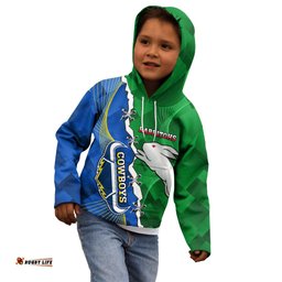 Personalised Rabbitohs And Cowboys Rugby Kid Hoodie Dynamic Style