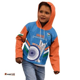 Custom India Cricket Kid Hoodie 2nd Champions World Cup Men In Blue