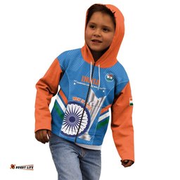 Custom India Cricket Kid Hoodie 2nd Champions World Cup Men In Blue