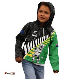 Custom New Zealand Central Districts Cricket Kid Hoodie With Maori Pattern