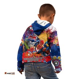 Personalised Australia Rugby Roosters ANZAC Kid Hoodie Sydney Scratch Style