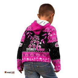 Sydney Sixers Cricket Christmas Kid Hoodie Merry Xmas Indigenous Art