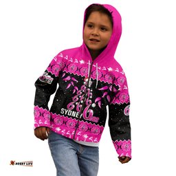 Sydney Sixers Cricket Christmas Kid Hoodie Merry Xmas Indigenous Art