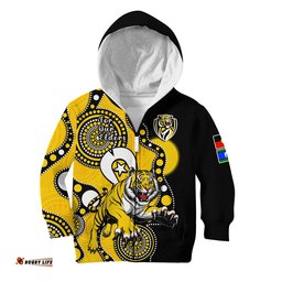 Richmond Football NAIDOC Hoodie KID Tigers For Our Elders Indigenous Art