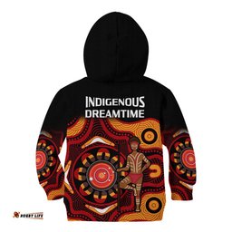 Australia Indigenous Rugby Kid Hoodie All Stars Aborigine Dreamtime Black Version
