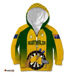 Custom Australia Darts Kid Hoodie National Color Basic