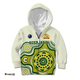 Custom Australia Cricket Kid Hoodie Boxing Day Test Indigenous Art