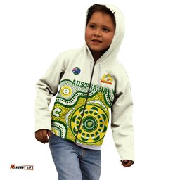 Custom Australia Cricket Kid Hoodie Boxing Day Test Indigenous Art