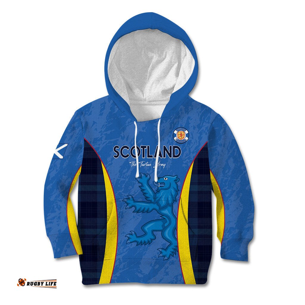 Custom Scotland Football Kid Hoodie 2024 Go Champions Scottish