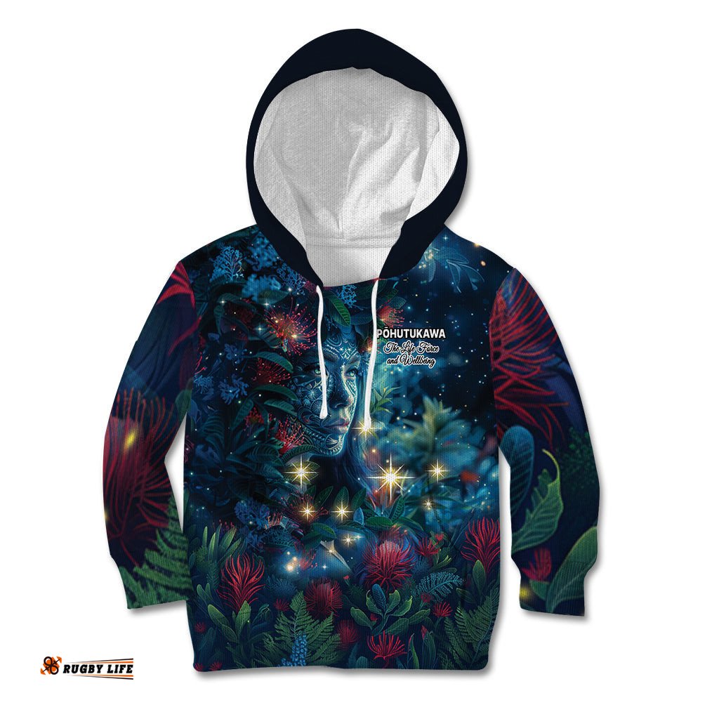 New Zealand Matariki Pohutukawa Kid Hoodie Te Mauri te Ora