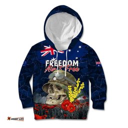 Australia ANZAC Day Kid Hoodie Freedom Ain't Free