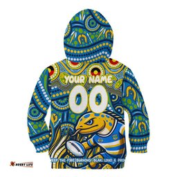 Custom Australia NAIDOC Week 2024 Kid Hoodie Parramatta Eels Mascot Keep The Fire Burning