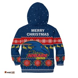 Adelaide Football Hoodie KID Crows Indigenous Merry Christmas