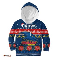 Adelaide Football Hoodie KID Crows Indigenous Merry Christmas