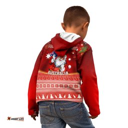 Australia Christmas Kid Hoodie Xmas In July Happy Santa Claus With Map Red Style