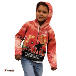 Custom Swans Football ANZAC Kid Hoodie Gallipoli Camouflage With Poppies