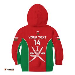 Personalised Oman Cricket Kid Hoodie Dynamic Version