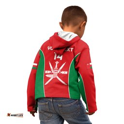 Personalised Oman Cricket Kid Hoodie Dynamic Version