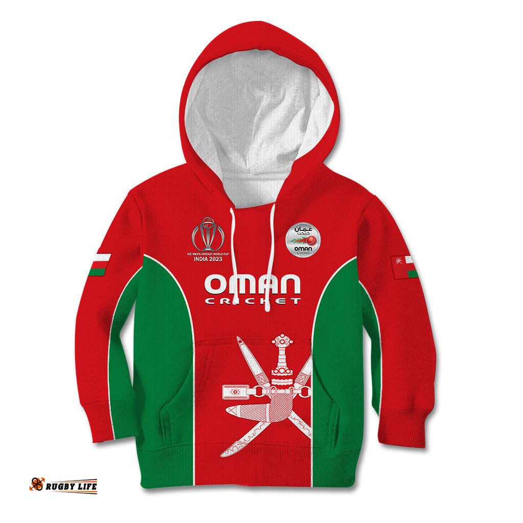 Personalised Oman Cricket Kid Hoodie Dynamic Version