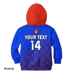 Custom Text And Number Afghanistan Cricket Hoodie KID National Team Mens World Cup