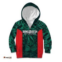 Royal Bengal Tiger Bangladesh Cricket Custom Kid Hoodie The Red and Green Version
