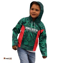 Royal Bengal Tiger Bangladesh Cricket Custom Kid Hoodie The Red and Green Version