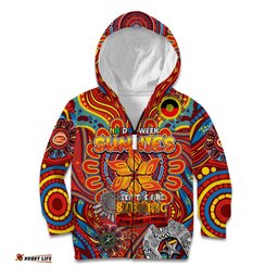 Custom Gold Coast Suns NAIDOC Week 2024 Kid Hoodie Mascot Football