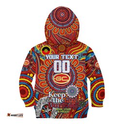 Custom Gold Coast Suns NAIDOC Week 2024 Kid Hoodie Mascot Football