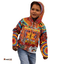 Custom Gold Coast Suns NAIDOC Week 2024 Kid Hoodie Mascot Football