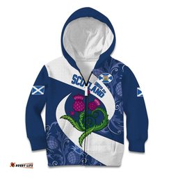 Custom Scotland Rugby Kid Hoodie 2024 Go Champions Scottish Thistles