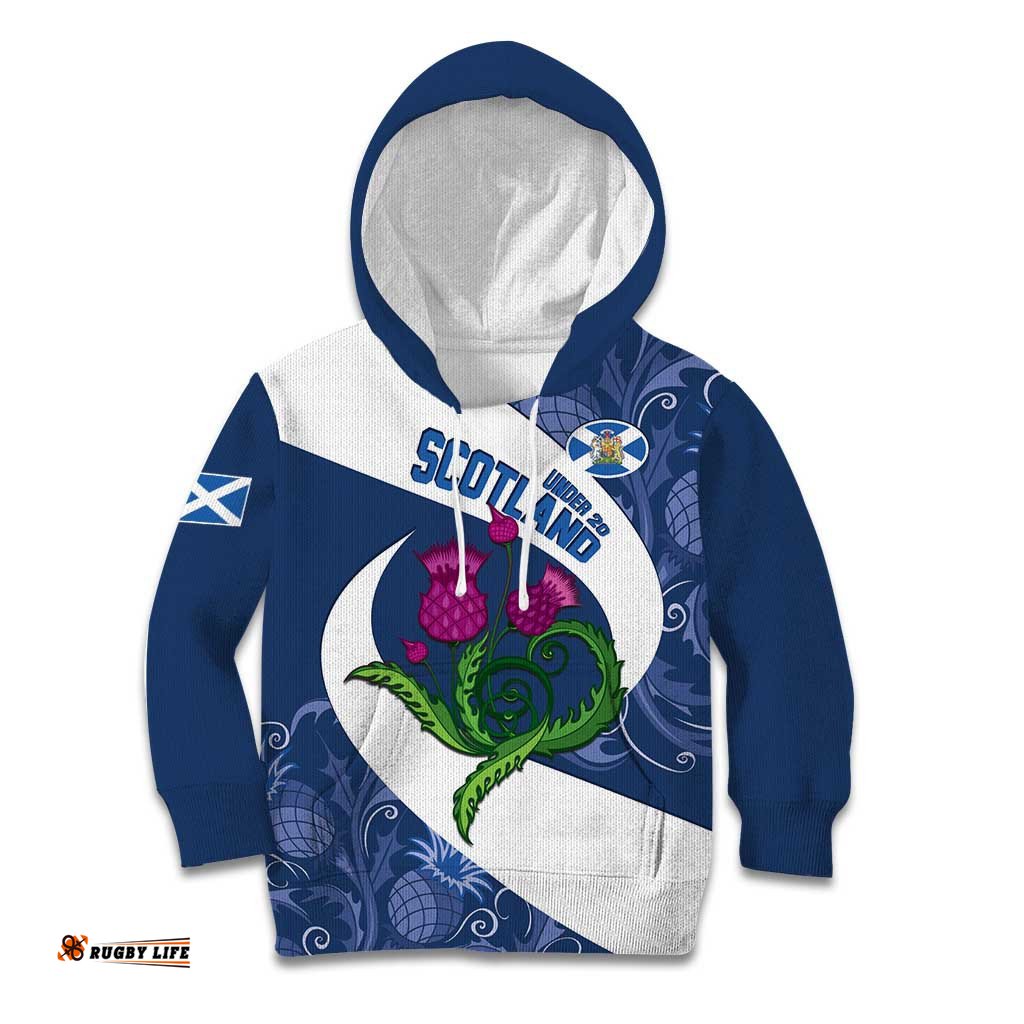 Custom Scotland Rugby Kid Hoodie 2024 Go Champions Scottish Thistles