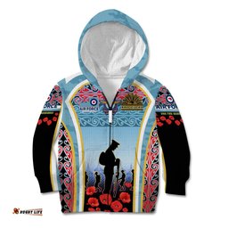 Royal New Zealand Air Force ANZAC Day Kid Hoodie Te Tauaarangi o Aotearoa