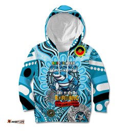 Custom NAIDOC Week 2024 Sharks Kid Hoodie Mascot Rugby