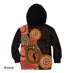 Australia Mothers Day Kid Hoodie Mom And Baby Footprint Indigenous