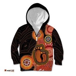 Australia Mothers Day Kid Hoodie Mom And Baby Footprint Indigenous
