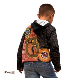 Australia Mothers Day Kid Hoodie Mom And Baby Footprint Indigenous