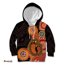 Australia Mothers Day Kid Hoodie Mom And Baby Footprint Indigenous