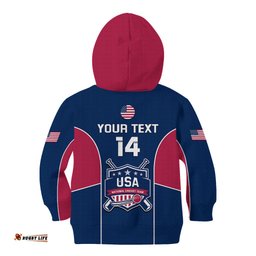 Personalised United States Cricket Kid Hoodie Go USA Dynamic Version