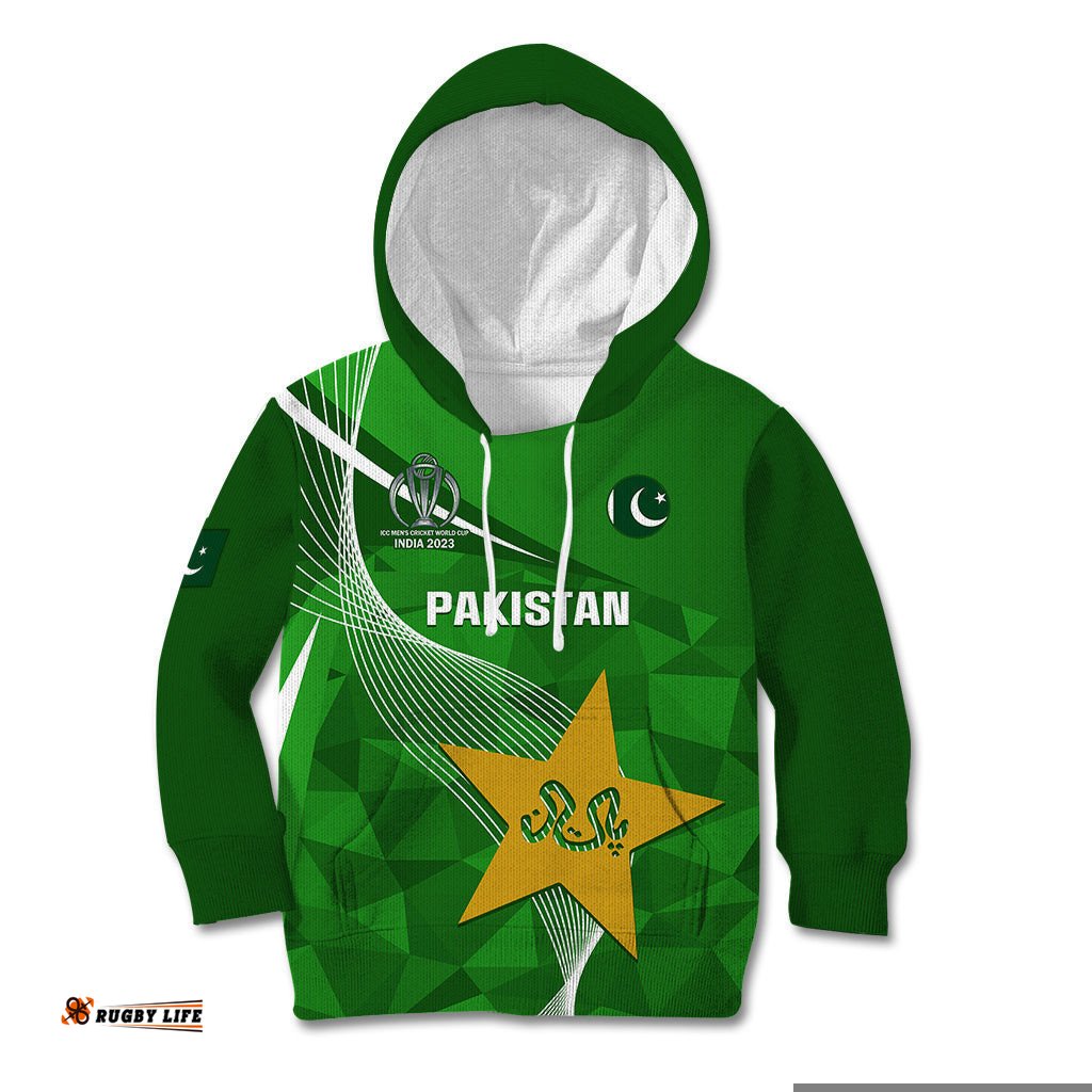Personalised Pakistan Cricket Kid Hoodie Shaheens Go Champions World Cup