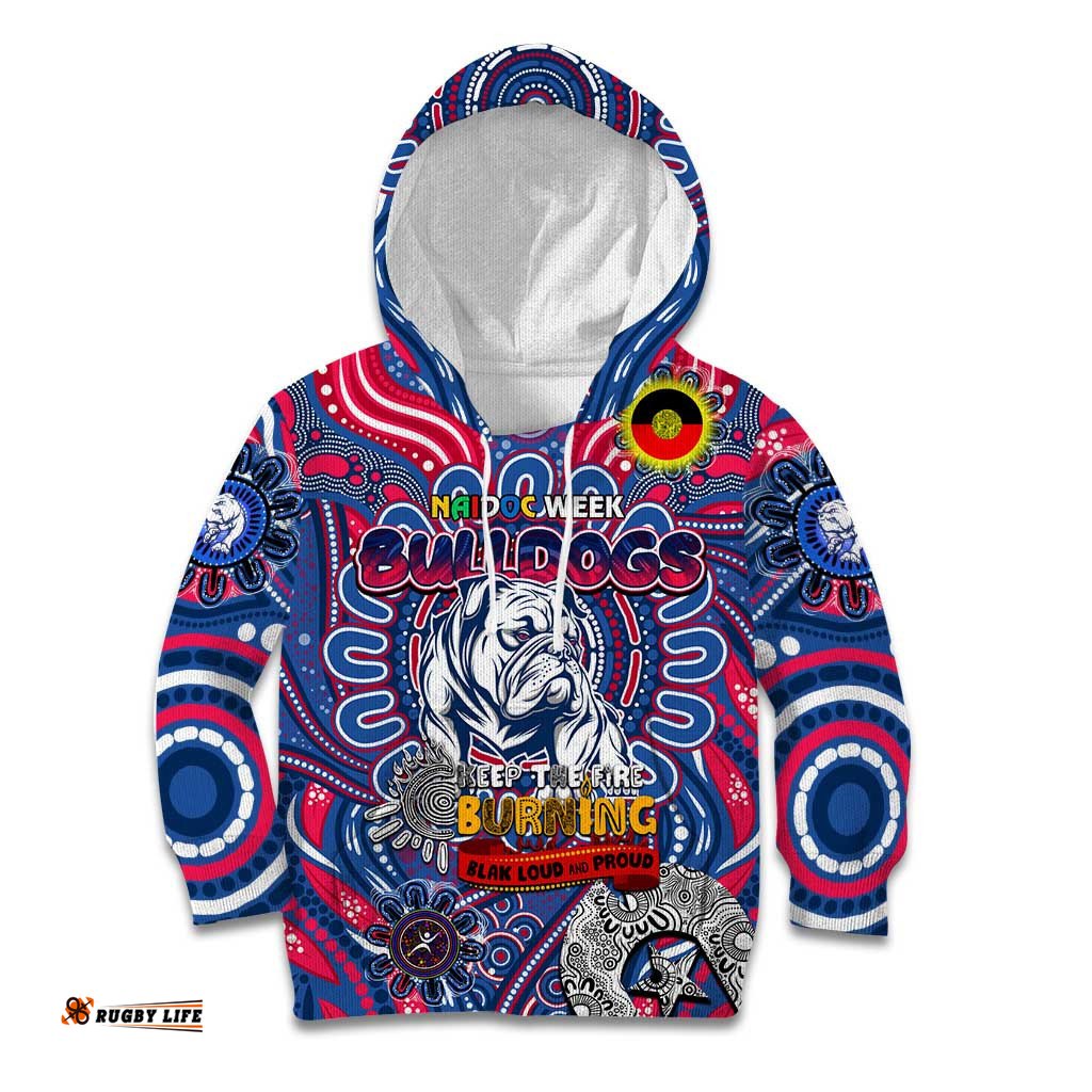 Custom Western Bulldogs NAIDOC Week 2024 Kid Hoodie Mascot Football