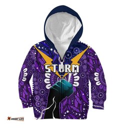 Storm Rugby Kid Hoodie Indigenous With Thunder Go Storm