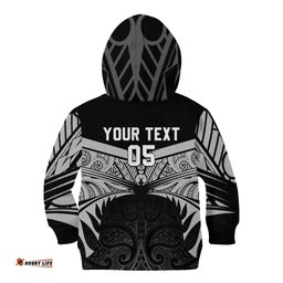 Custom New Zealand Cricket Kid Hoodie Go Champions World Cup 2024 With Maori Pattern