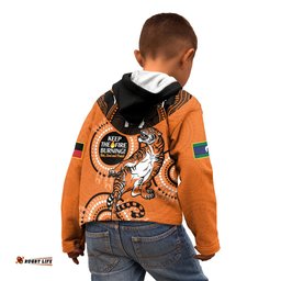 Custom NRL Tigers NAIDOC Week Kid Hoodie Keep The Fire Burning Indigenous Art