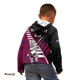Custom New Zealand Northern Districts Cricket Kid Hoodie With Maori Pattern