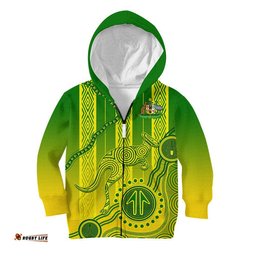 Australia Soccer Kid Hoodie Go Aussie Socceroos With Kangaroo