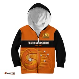 Custom Text And Number Perth Scorchers Cricket Hoodie KID Est 2011 Sporty Version