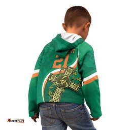 Custom Ireland Rugby Kid Hoodie Green Celtic Knot Summer Paris 2024